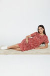 Zivame Knit Cotton Knee Length Nightdress - Burnt Brick — thumbnail 4